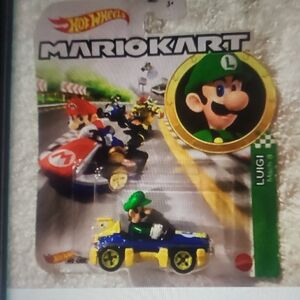 Hot Wheels Mario Kart Luigi Toy Car - Green and Blue